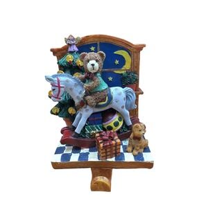 Christmas Stocking Holder Teddy Bear Rocking Horse Holiday Decoration